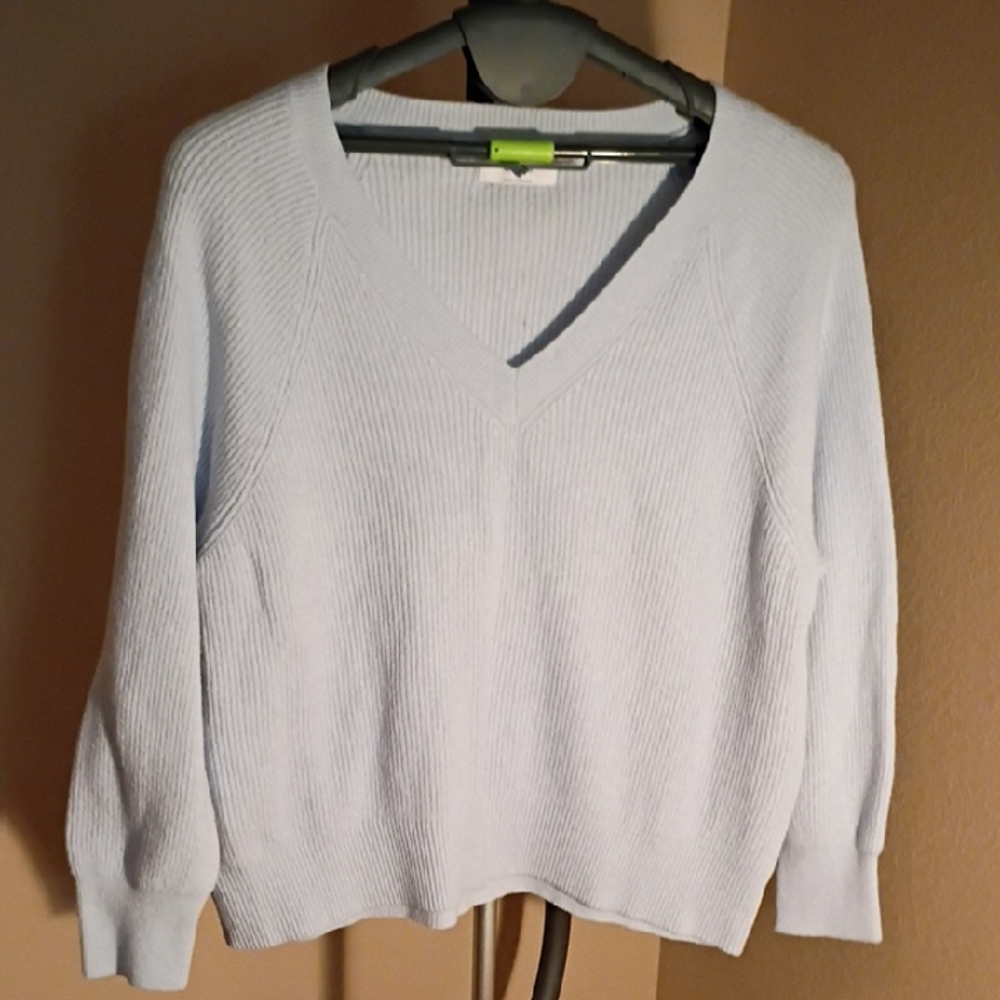 Old Navy Light Blue V-Neck Long Sleeve Sweater Size 2X